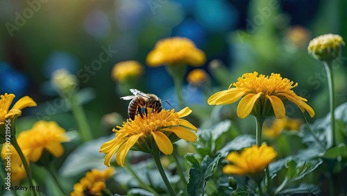 bee on a dandelion