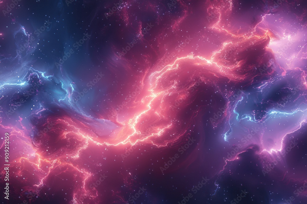 Cosmic Nebula with Glittering Lights Cosmic Nebula with Glittering Lights