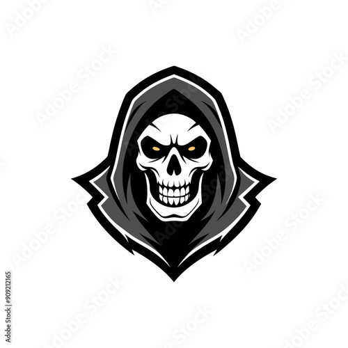 Grim Reaper Skull Logo Vector Illustration, Grim reaper logo for your design