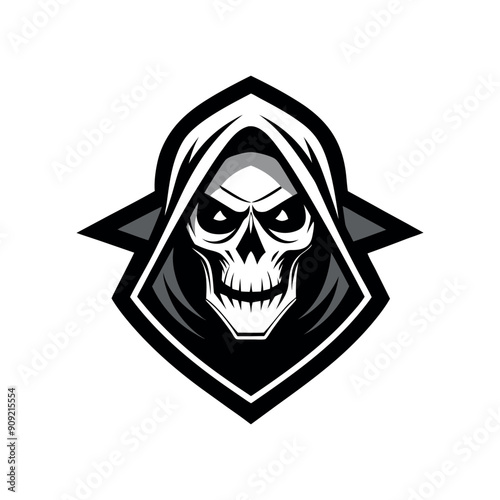 Grim Reaper Skull Logo Vector Illustration, Grim reaper logo for your design