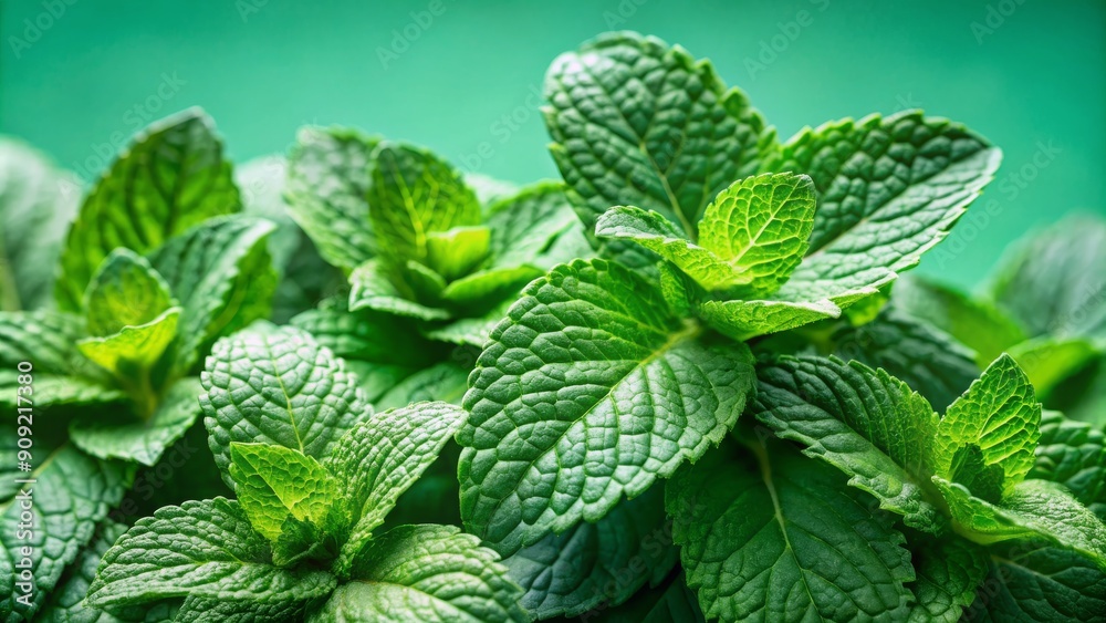 Close-up of Lush Green Mint Leaves, Natural Texture, Fresh Herb, Green Background, Mint Plant ,mint ,herbs Close-up of Lush Green Mint Leaves, Natural Texture, Fresh Herb, Green Background, Mint Plant ,mint ,herbs