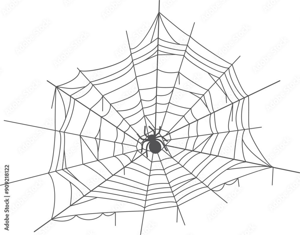 Obraz premium Spiderweb icon. Round net. Halloween decorative element