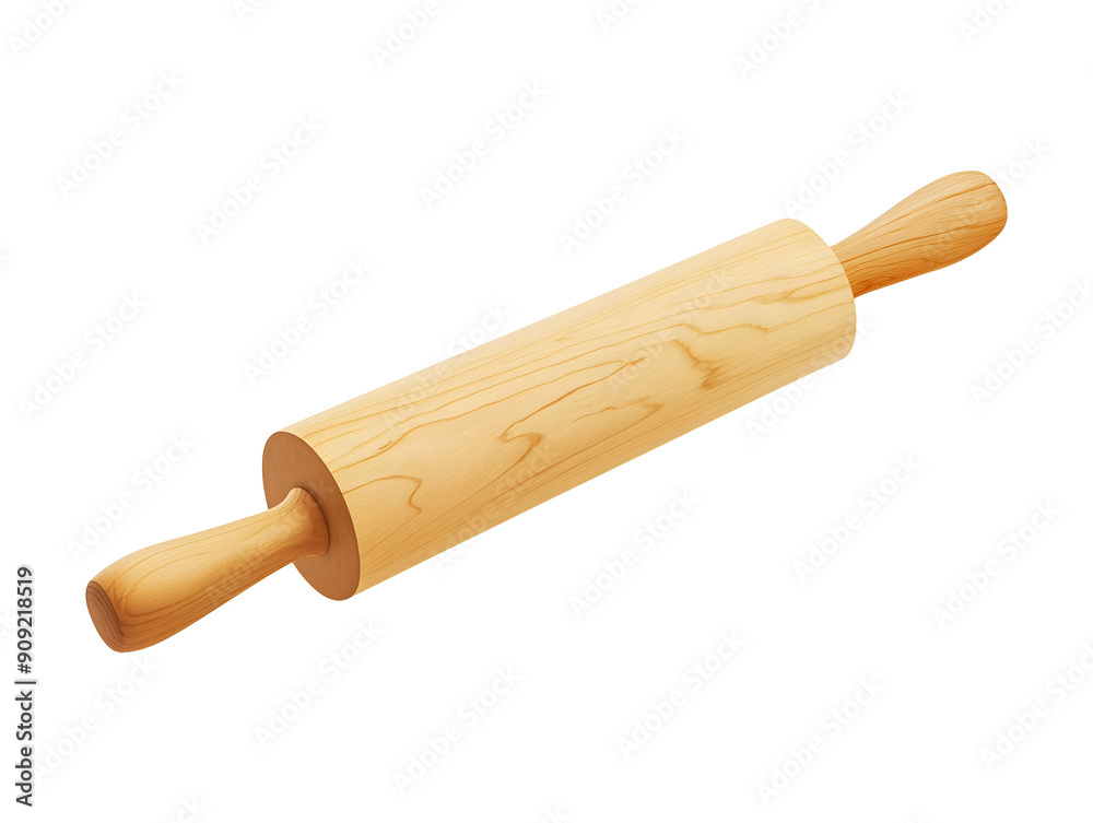 Wooden rolling pin isolated on transparent or white background Wooden rolling pin isolated on transparent or white background