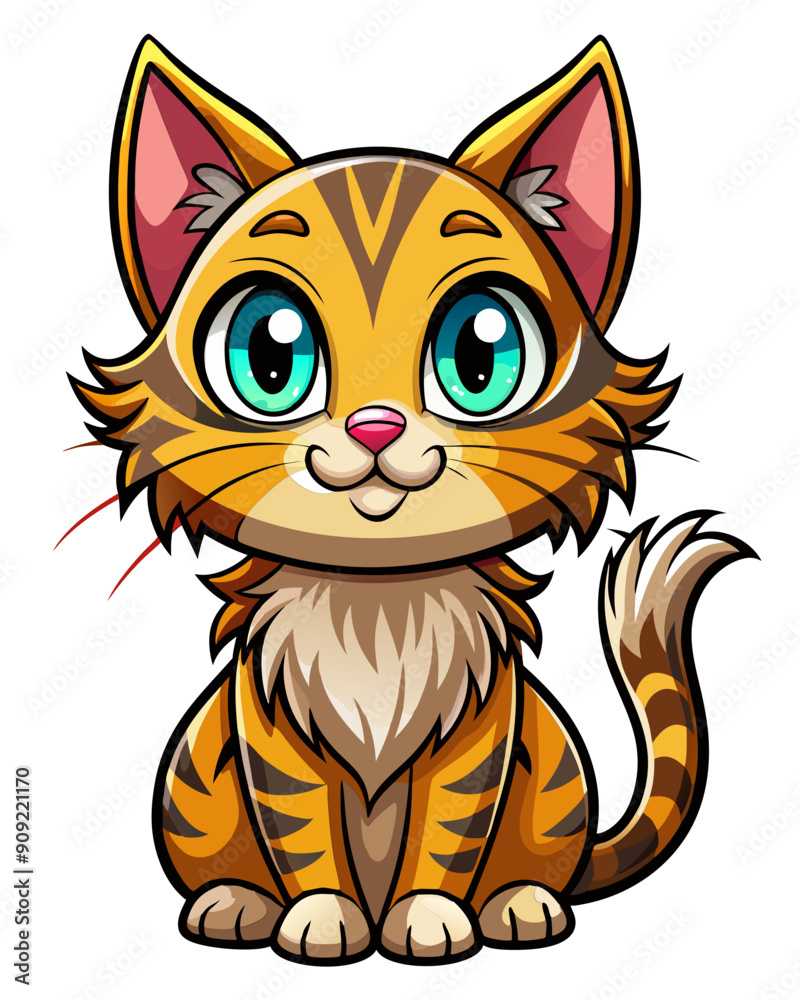 Obraz premium cat vector colorful t-shirt design,cat transparent background printable svg design