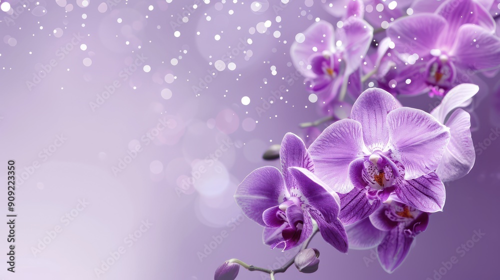 Purple Orchids with Sparkling Background Purple Orchids with Sparkling Background