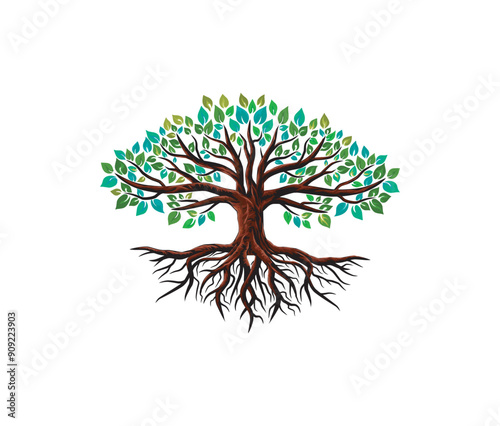 vibrant old tree and roots