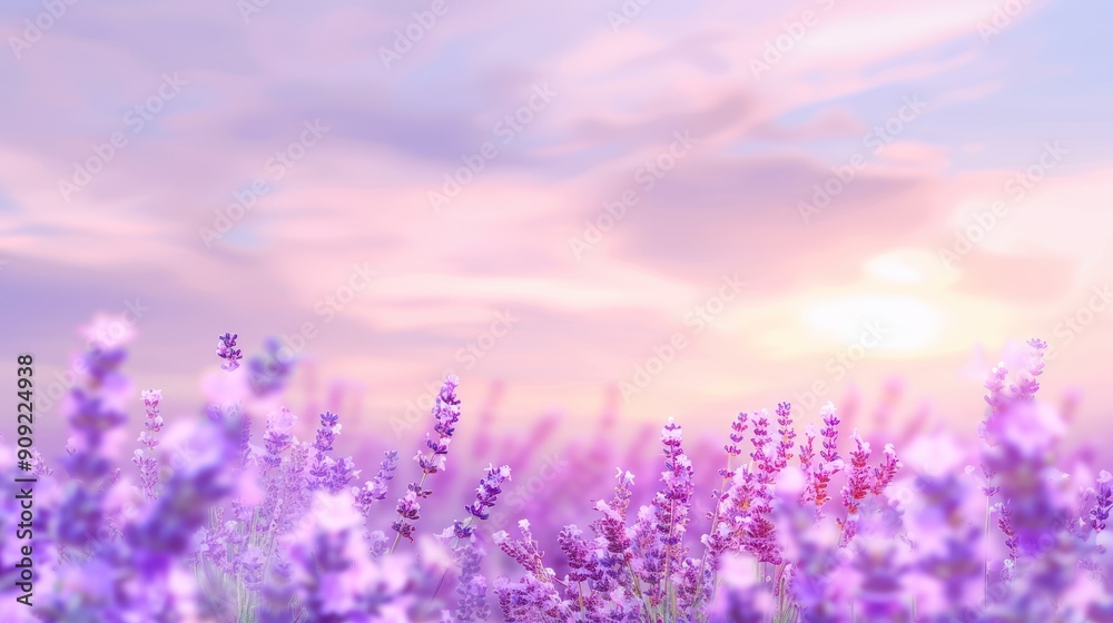 Fototapeta premium Lavender Field at Sunset