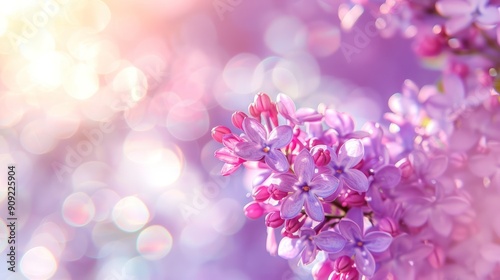 Lilac Flowers in Soft Focus with Bokeh