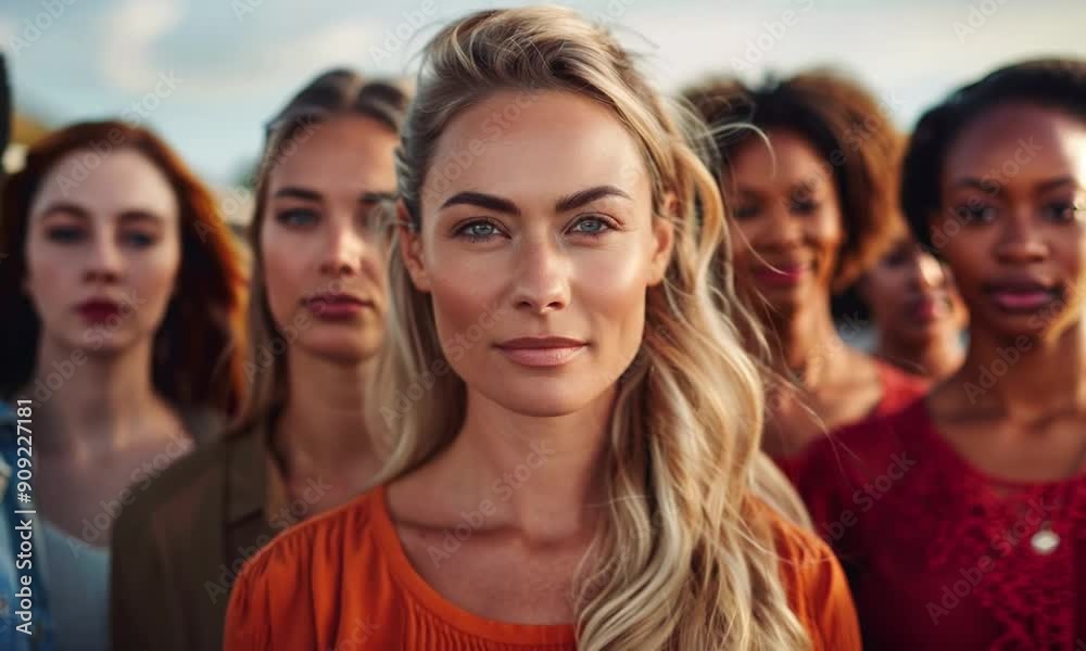A group of different women standing together A group of different women standing together