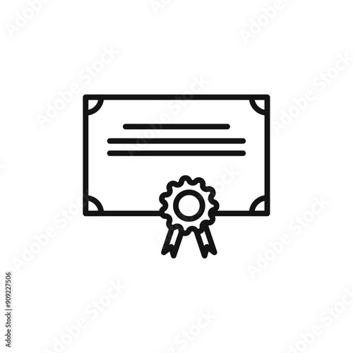 certificate icon isolated on white background