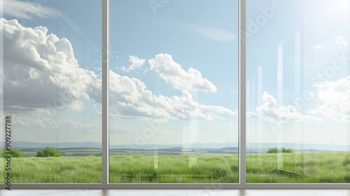 Countryside view outside the window