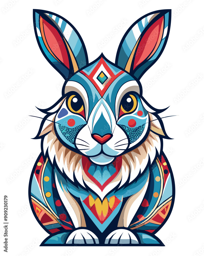 Fototapeta premium rabbit vector colorful t-shirt design,rabbit transparent background printable svg design