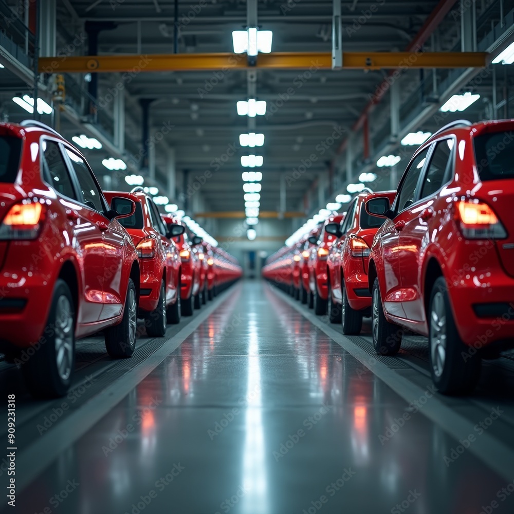 photo of new modern car in factory industry on conveyor belt , generative AI photo of new modern car in factory industry on conveyor belt , generative AI