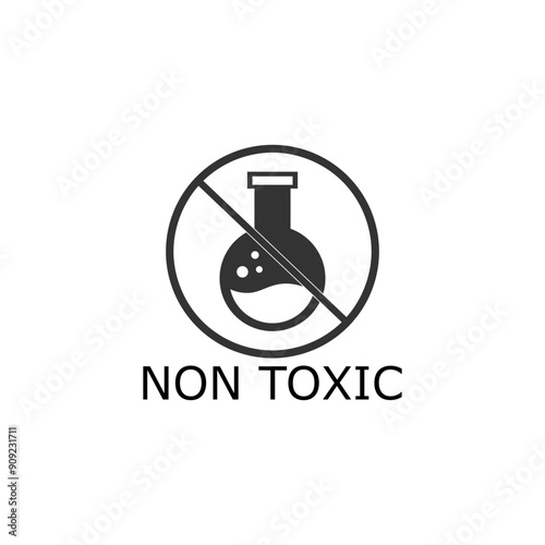 Toxic free badge sign. Non toxic icon isolated on white background.