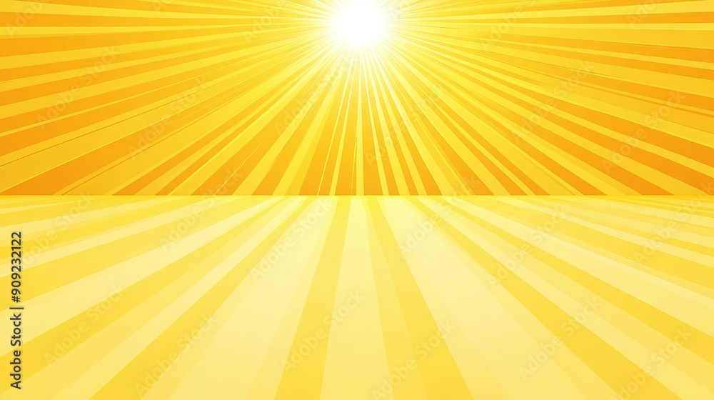 Abstract Sun Rays Background with a Yellow Horizon Abstract Sun Rays Background with a Yellow Horizon