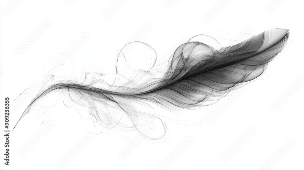 Abstract Smoke Swirl Line Art - Minimalist Design | Download Abstract Smoke Swirl Line Art - Minimalist Design | Download