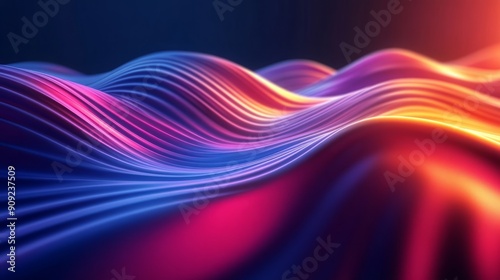 Abstract Wave Pattern in Bold Colors: Dynamic & Vibrant Digital Artwork