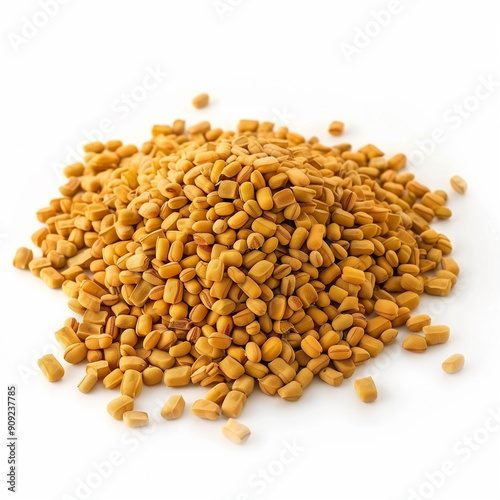 Fresh Fenugreek Seed in white background photo