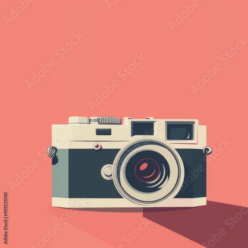 Fading photograph flat design side view nostalgia theme animation vivid