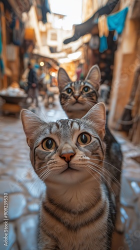 Cats in a Market Street 1 photo