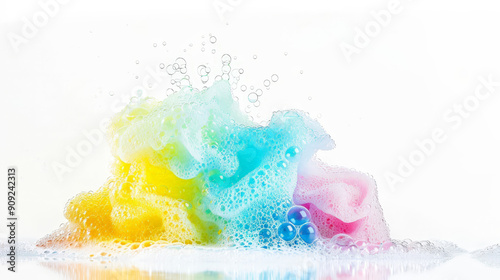 colorful soap foam bubbles