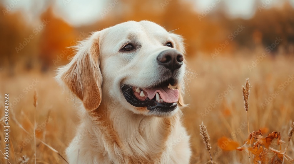 Golden Retriever in Autumn Field 4 Golden Retriever in Autumn Field 4