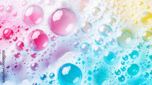 colorful soap foam bubbles