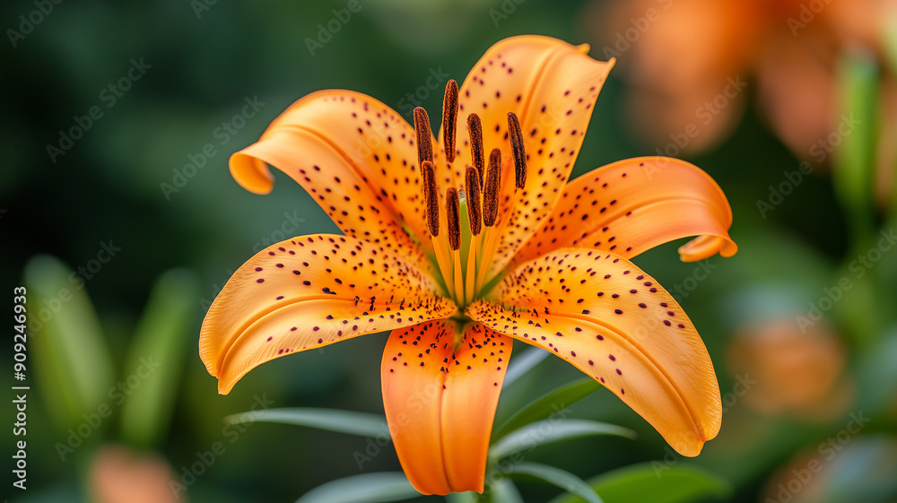Close-Up of Blooming Orange Tiger Lily Close-Up of Blooming Orange Tiger Lily