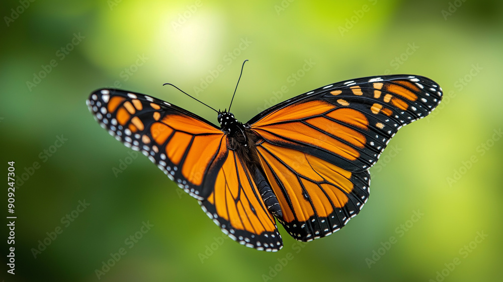Monarch Butterfly in Flight with Blurred Background
Monarch Butterfly in Flight with Blurred Background