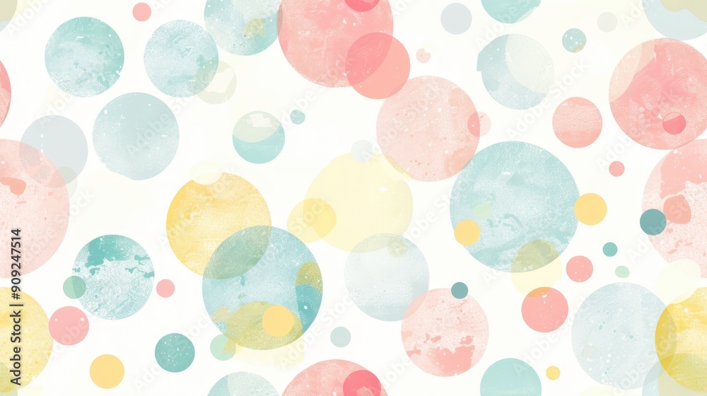Pastel circle seamless pattern with transparent, colorful bubbles on a white background. Ideal for playful, cheerful, and creative themes. Pastel circle seamless pattern with transparent, colorful bubbles on a white background. Ideal for playful, cheerful, and creative themes.