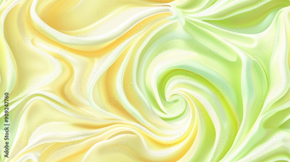 Soft and creamy swirls in pastel yellow and green tones, creating a smooth and calming visual effect. Seamless pattern. Soft and creamy swirls in pastel yellow and green tones, creating a smooth and calming visual effect. Seamless pattern.