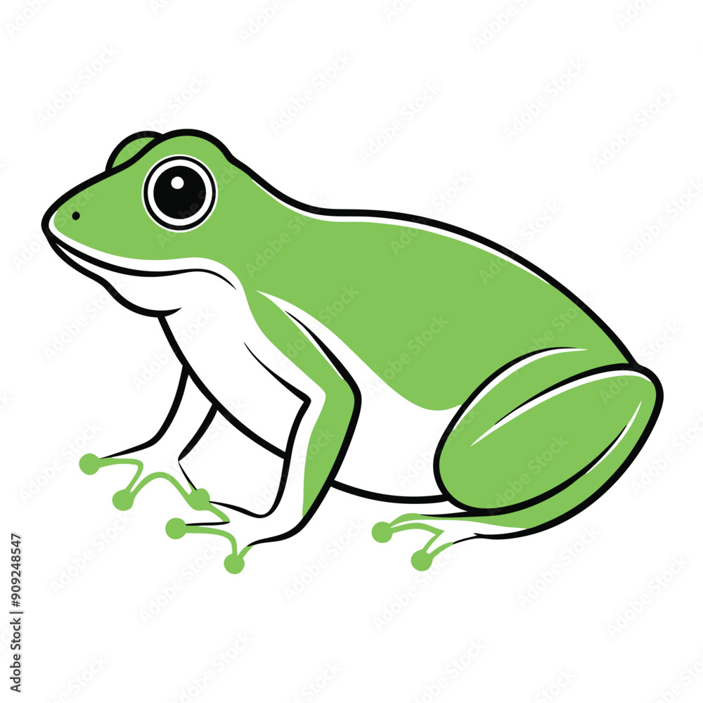 Fototapeta premium frog vector art illustration with solid colors on an isolated white background