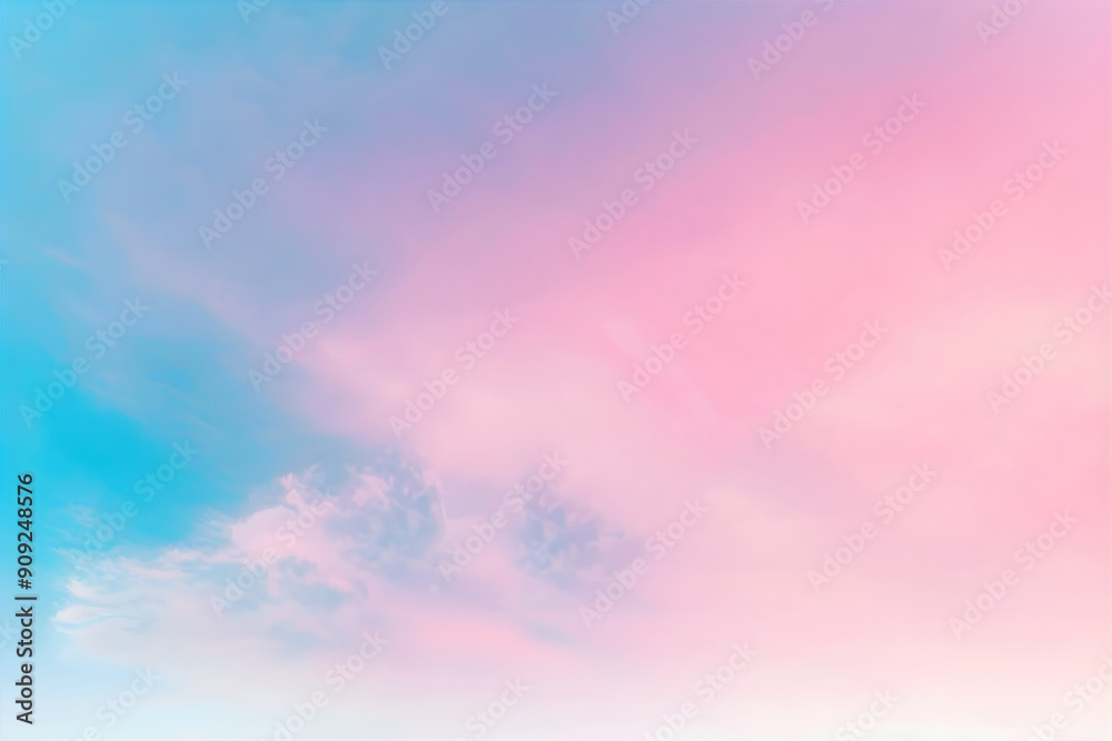 Fototapeta premium Blurry soft gradient background. Defocused background with defocused effect. Blue to pink color. Pale pink empty background. 