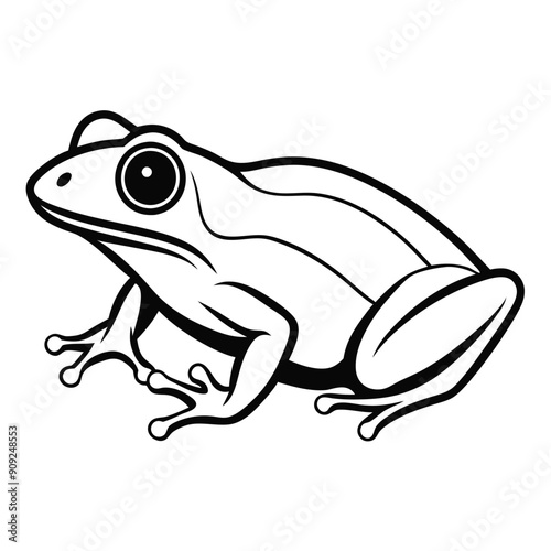 frog vector art illustration with solid colors on an isolated white background