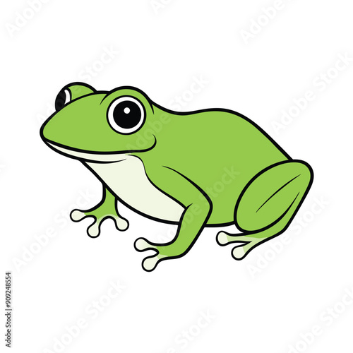 frog vector art illustration with solid colors on an isolated white background