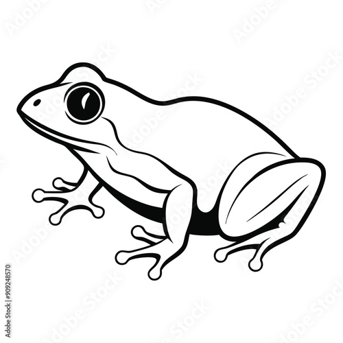 frog vector art illustration with solid colors on an isolated white background photo