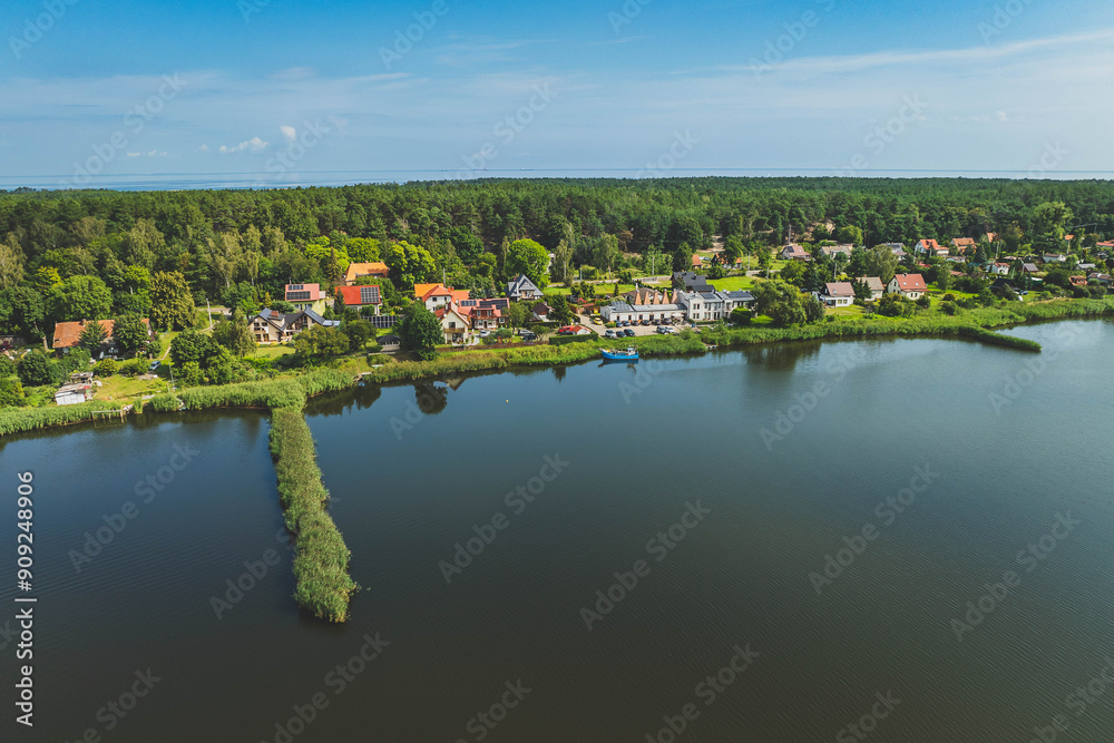 View from a drone of Górki Wschodnie in Gdańsk on a sunny day. View from a drone of Górki Wschodnie in Gdańsk on a sunny day.