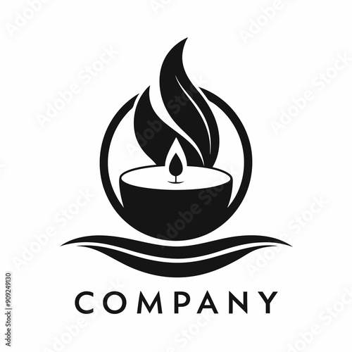 Candle icon logo vector illustration