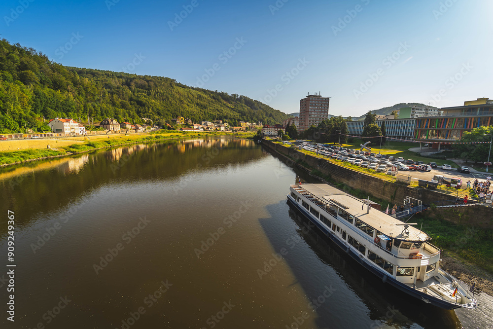 The town of Decin in the Czech Republic on a sunny summer day. The town of Decin in the Czech Republic on a sunny summer day.