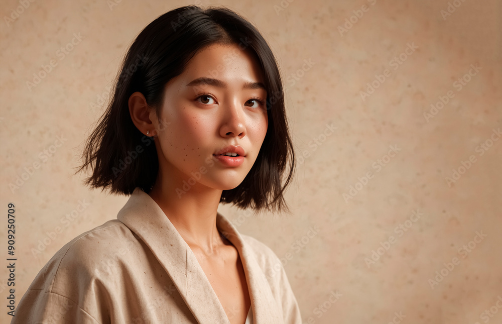 Fototapeta premium Portrait of a young cute Asian woman