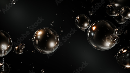 Wallpaper Mural Soap Bubbles on Black Background, Abstract Image, Texture, Pattern Background, Wallpaper, Cover and Screen of Smartphone, Cell Phone, Computer, Laptop, 9:16 and 16:9 Format Torontodigital.ca