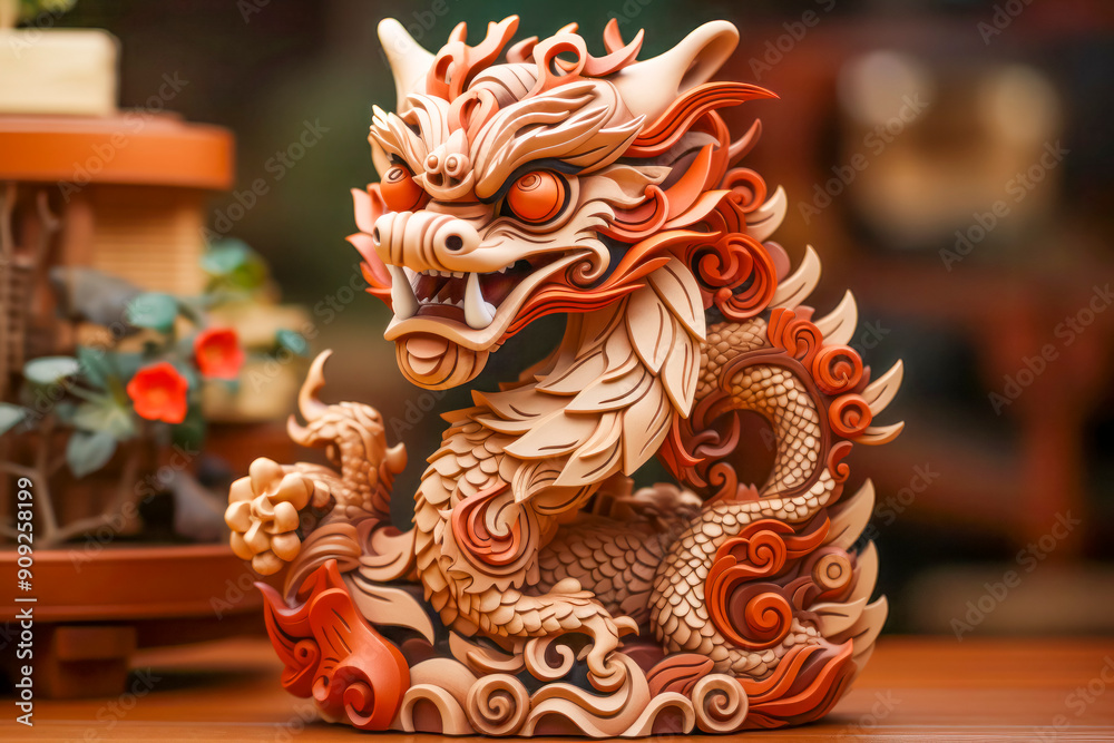raditional Chinese Dragon Sculpture in Vivid Detail raditional Chinese Dragon Sculpture in Vivid Detail