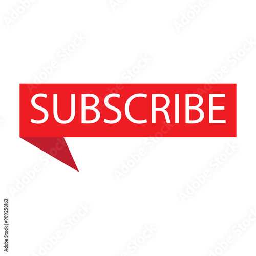 Subscribe button for get more notification to next video and content. Click red color button subscribe to channel social media platforms, marketing, promotion, vector and illustration.