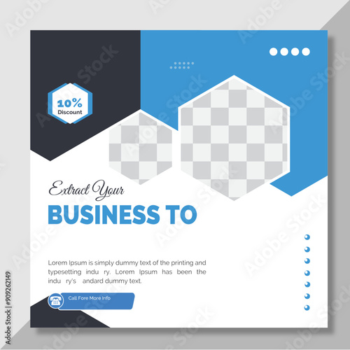 Corporate business social media post template Design. square flyer Design. Editable Post Template Social Media ads. Social Media Promotion banner design Template. Vector image ads post