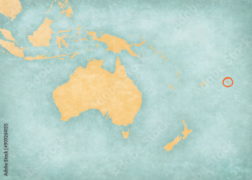 Tableau sur toile Map of Australasia - Samoa