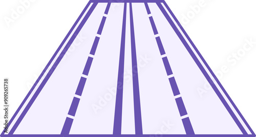 Colored Road Icon. Vector Highway Icon. Asphalt Road for Cars