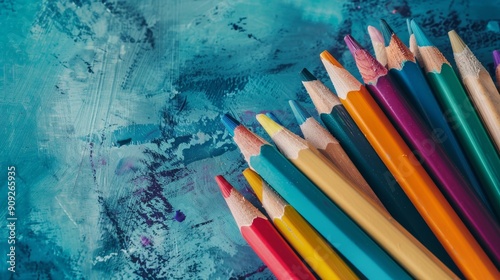 Colorful pencils education concept wallpaper background photo