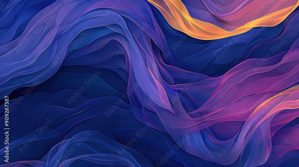 Obraz premium Purple-Yellow wave with stripes