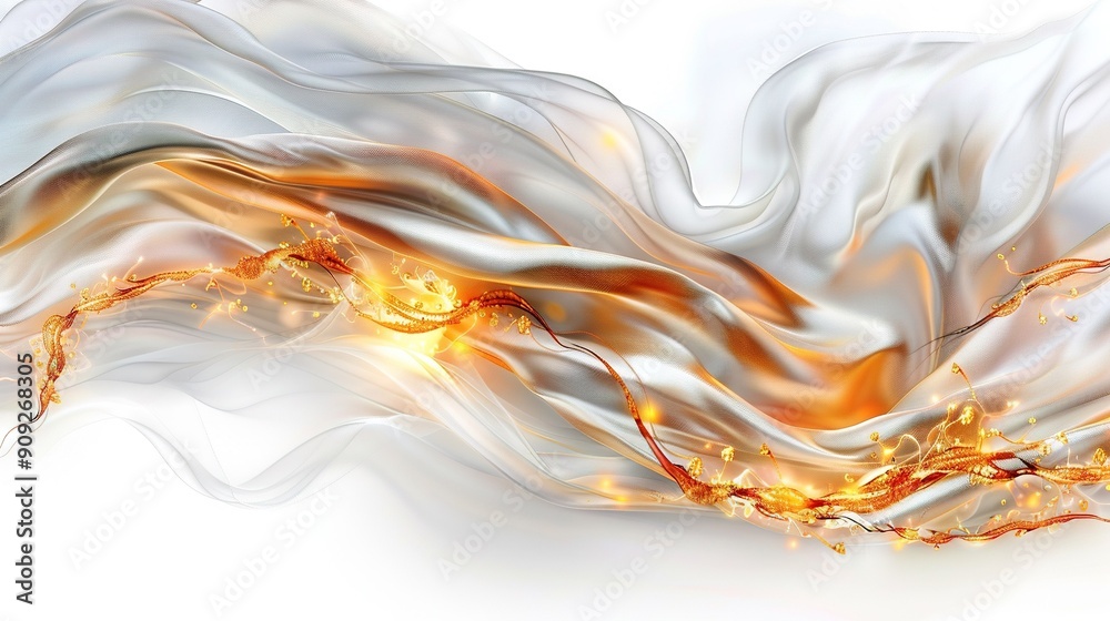 White and orange background with wave light emanating from the top White and orange background with wave light emanating from the top