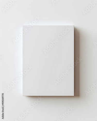 Minimalist white canvas with soft shadows, providing a clean and elegant surface for art, photography, or design presentations, ideal for modern and contemporary interior aesthetics